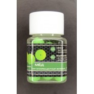 Наживка силіконова, плаваюча, в діпі, EOS, Кулька, 10мм, 25шт/уп, Мед, зелений